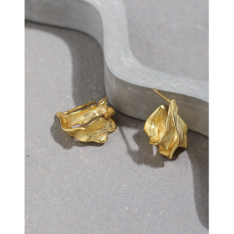 Sculptural Folded Ribbon Stud Earrings – wholesale stud earrings