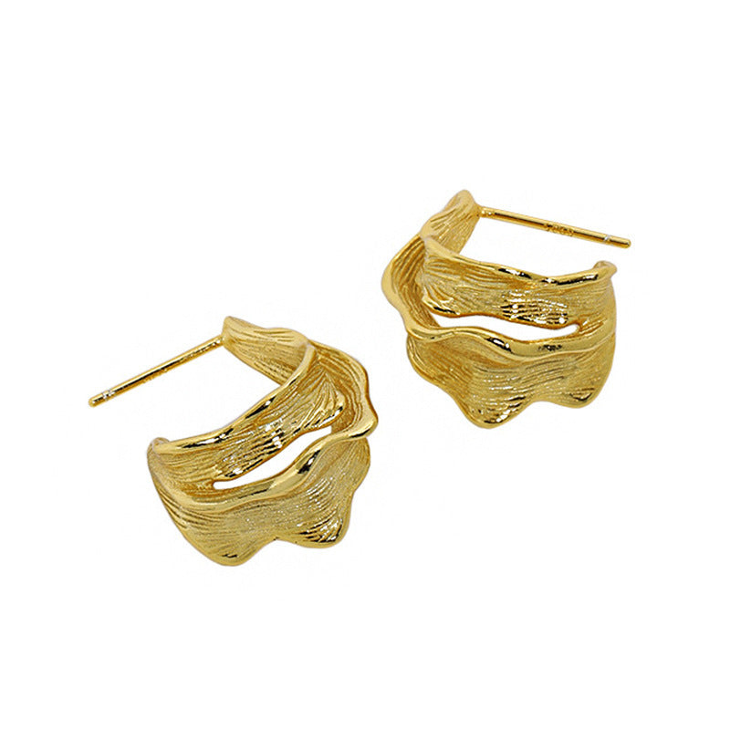 Sculptural Folded Ribbon Stud Earrings – image 5