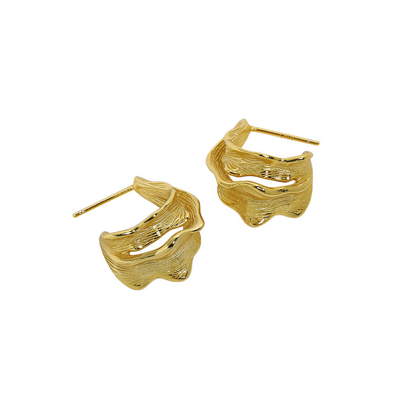 Sculptural Folded Ribbon Stud Earrings – image 7