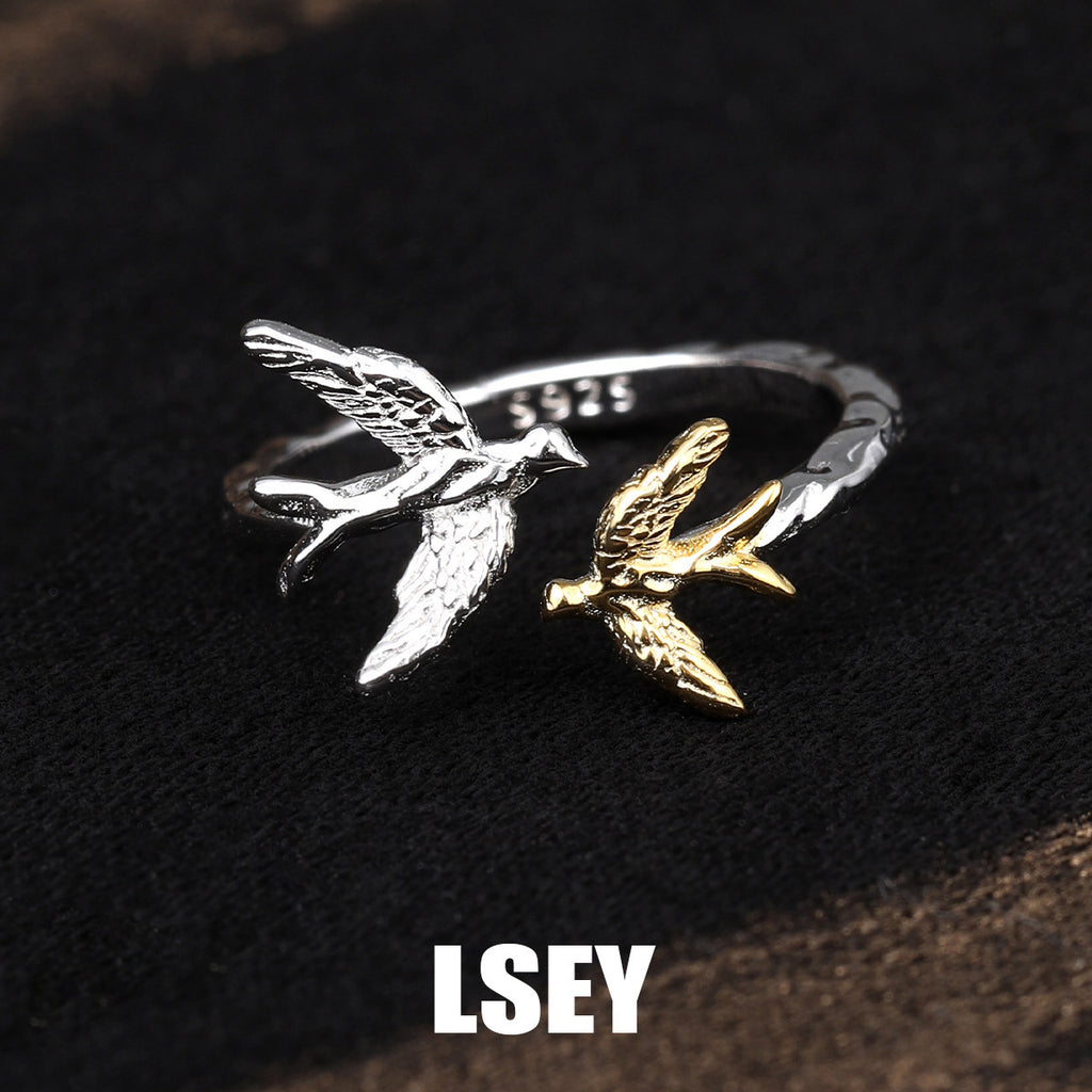 Two-Tone Swallow Bird Open Ring