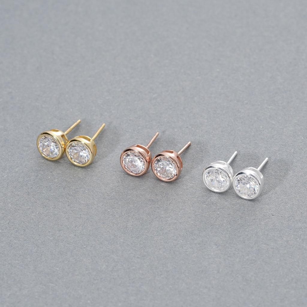 925 sterling silver earrings with sparkling zirconium