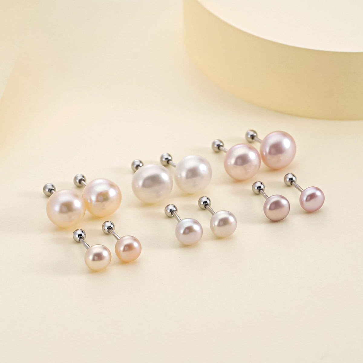 990 silver freshwater pearl nut earrings