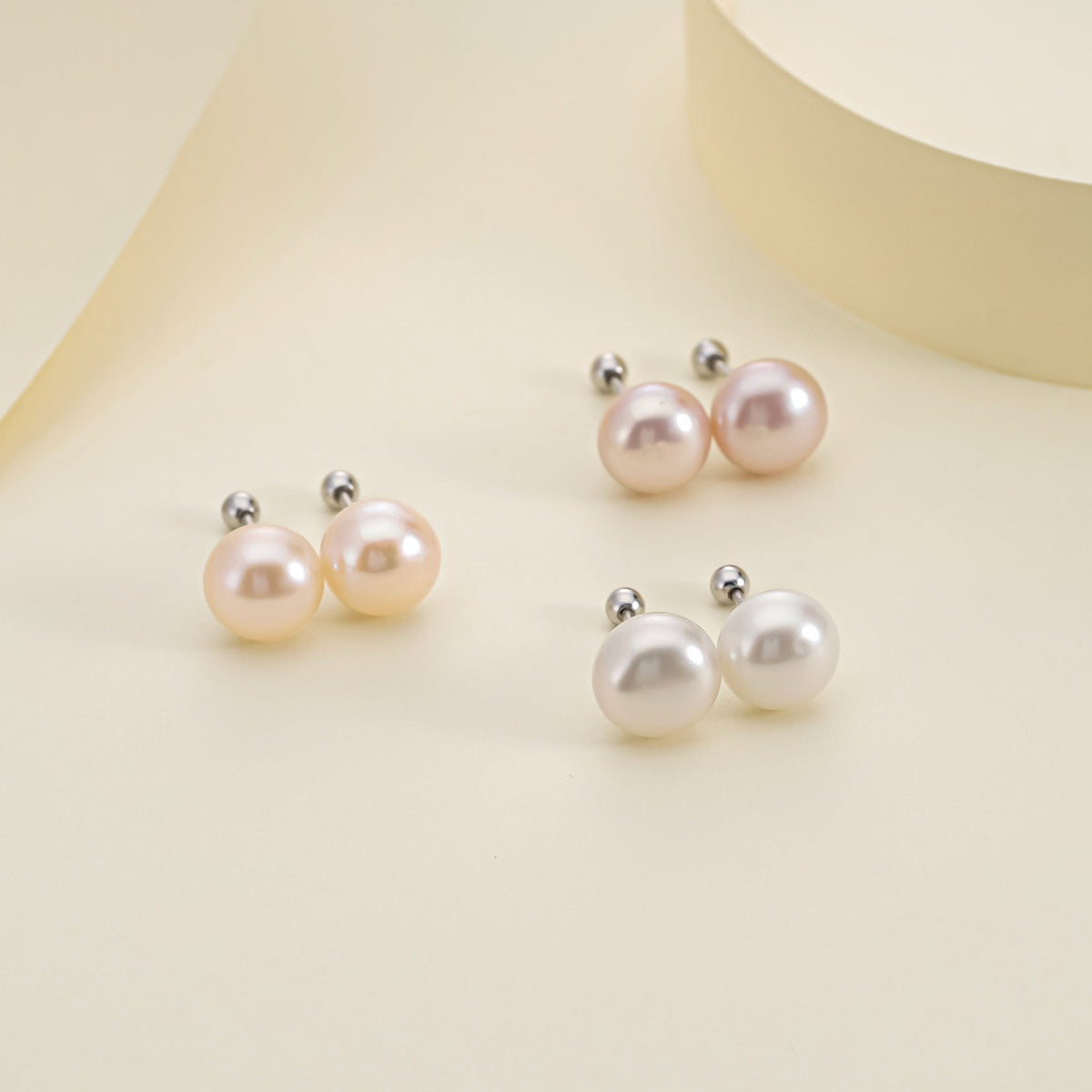 990 silver freshwater pearl nut earrings