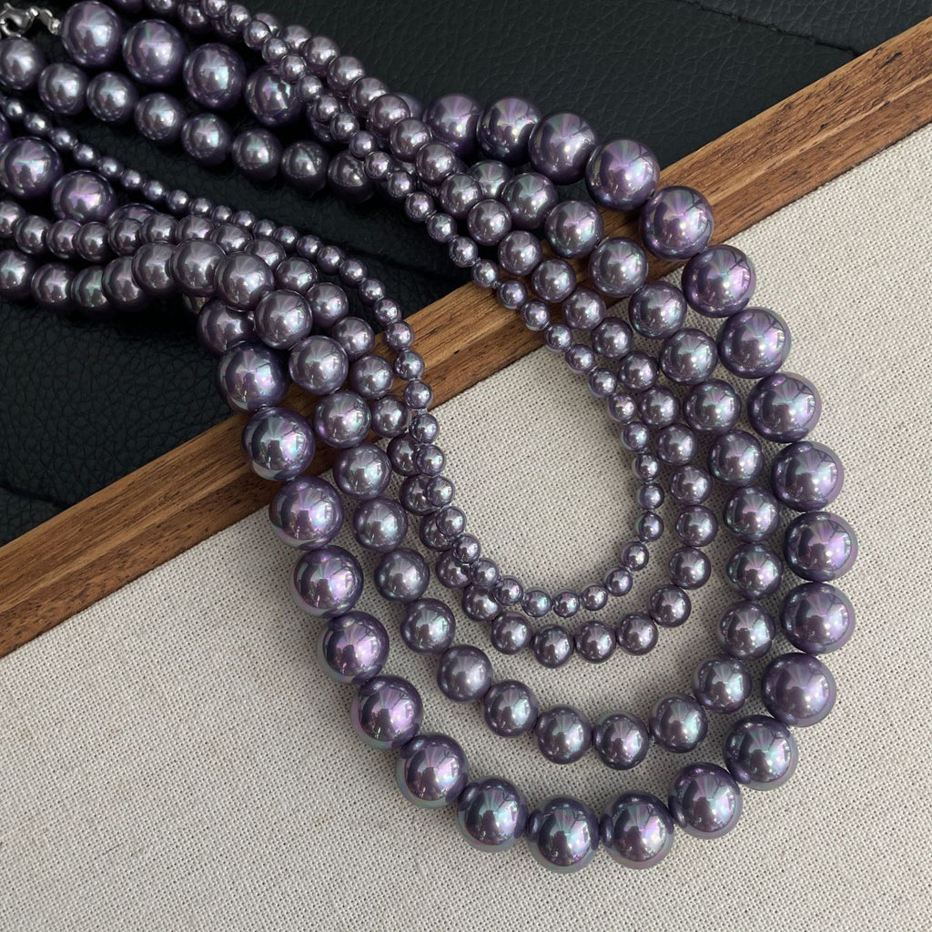 925 sterling silver purple pearl necklace