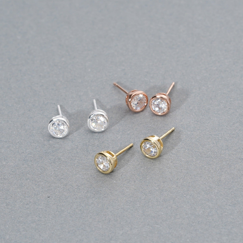 925 sterling silver earrings with sparkling zirconium