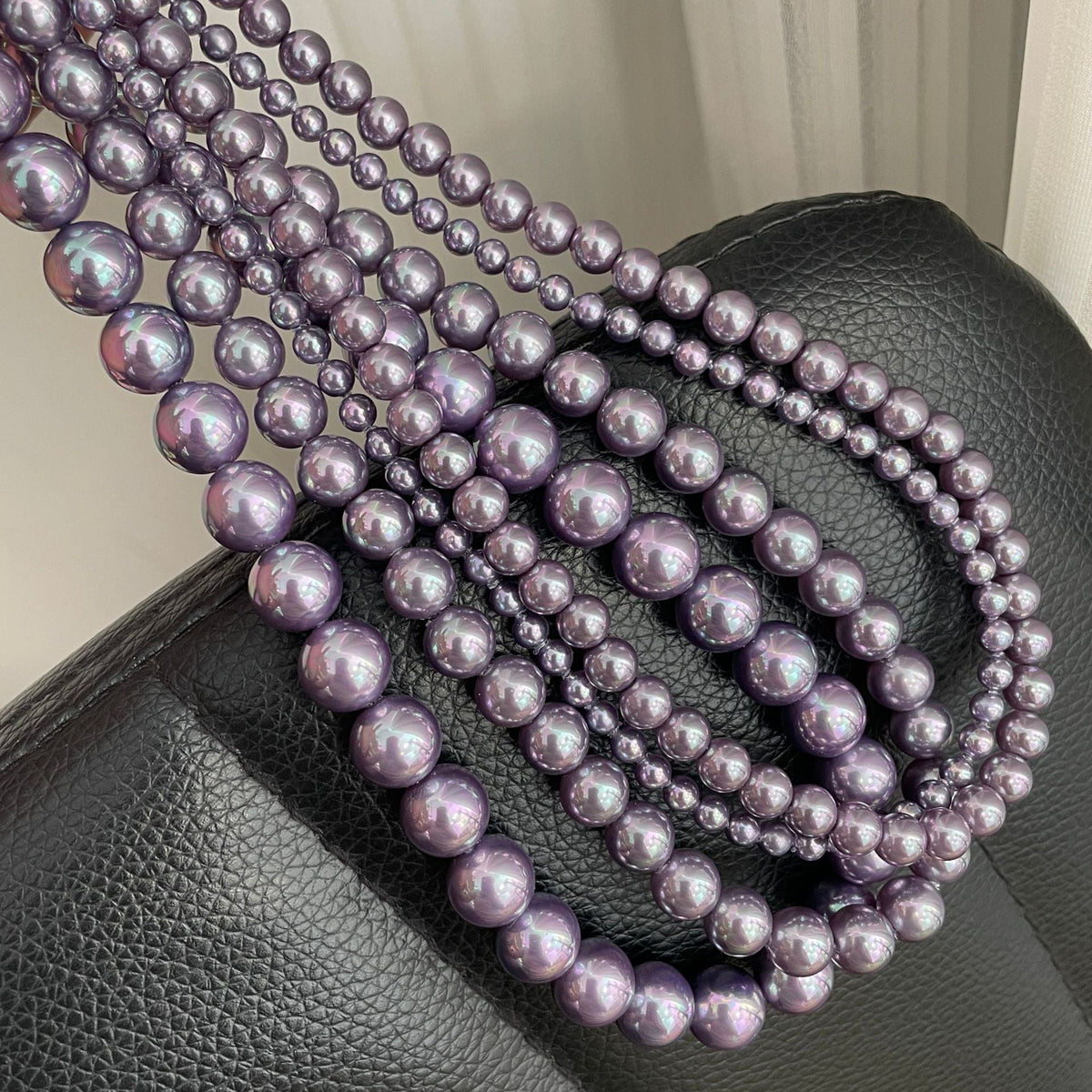 925 sterling silver purple pearl necklace