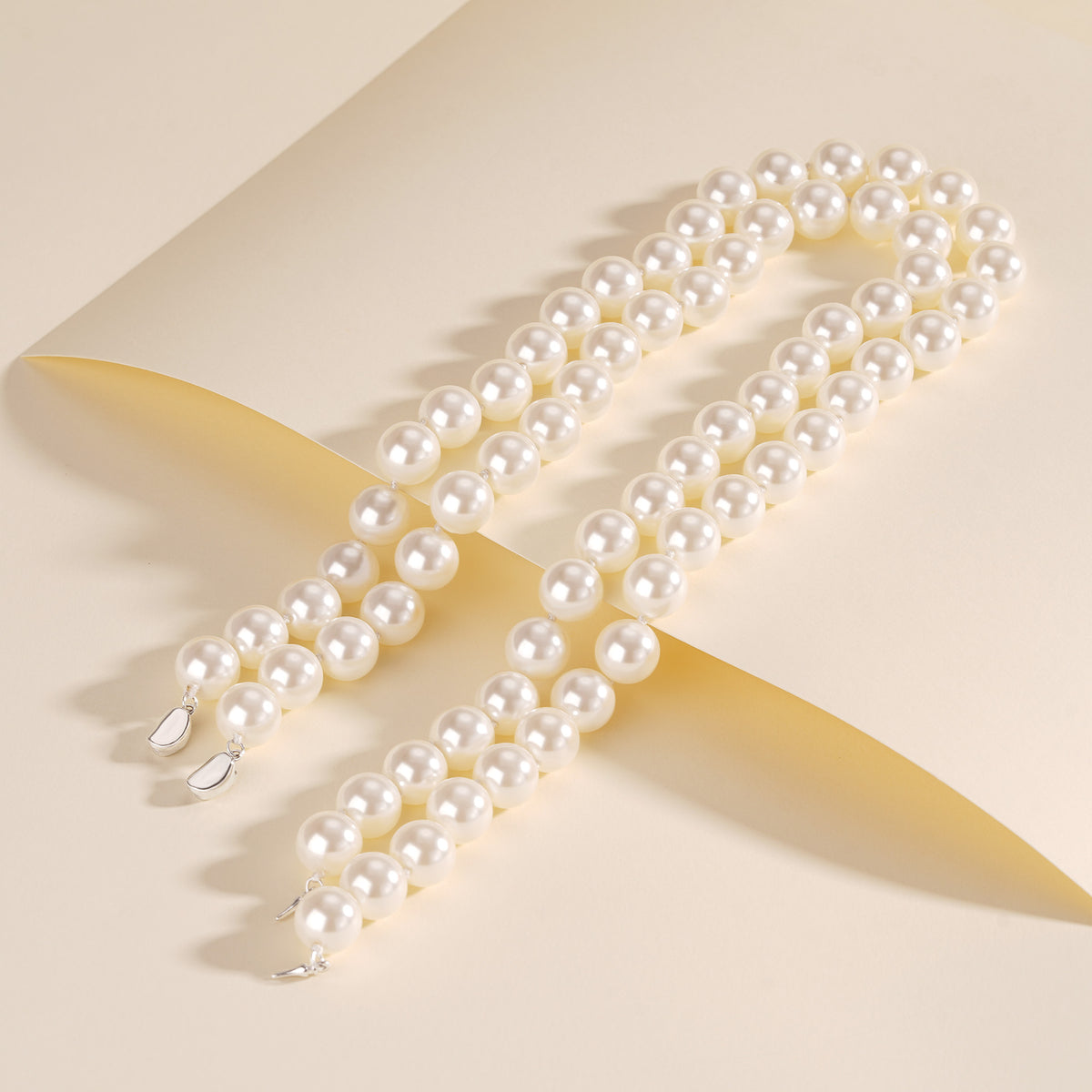 925 Sterling Silver French Knot Pearl Necklace