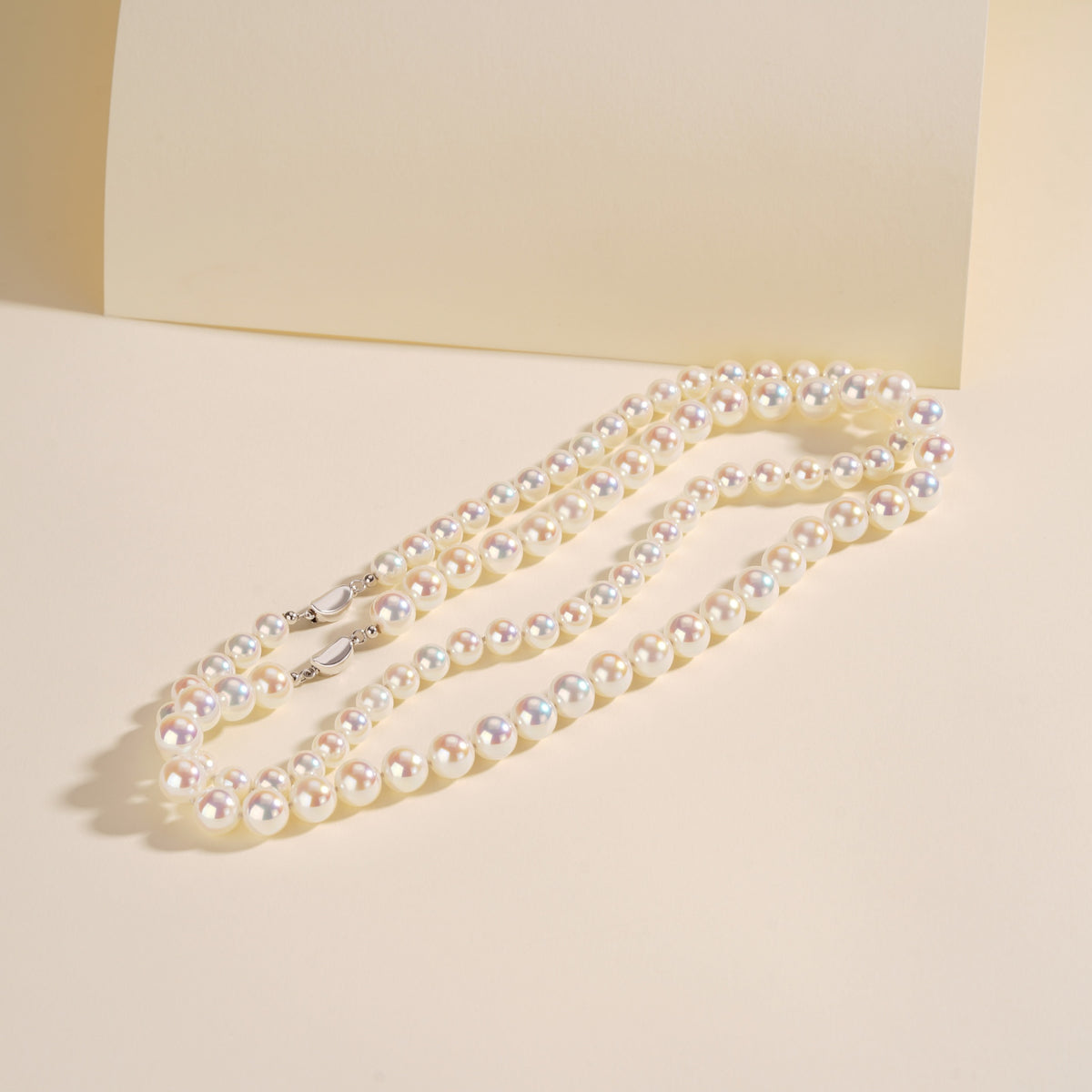 925 Sterling Silver Ingot Buckle Necklace with Iridescent Pearl