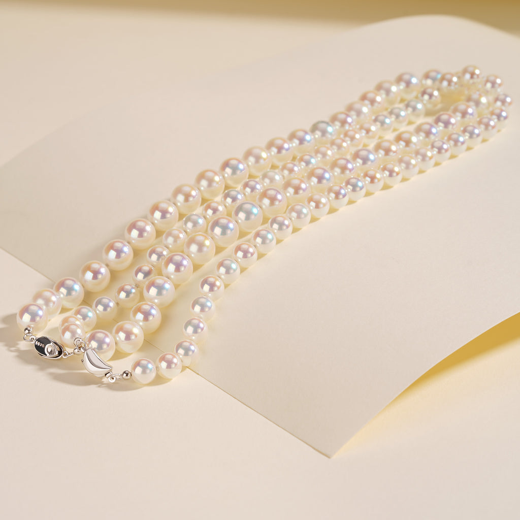925 Sterling Silver Ingot Buckle Necklace with Iridescent Pearl