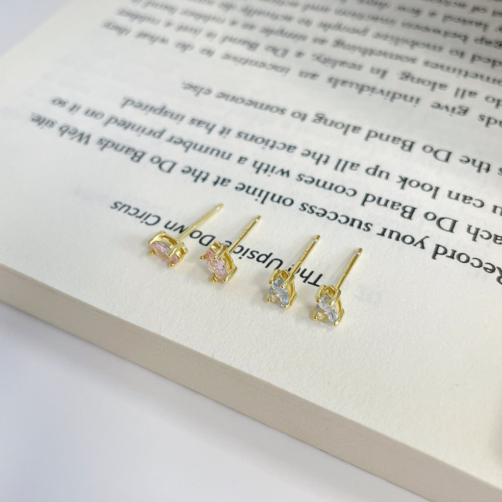 925 sterling silver colored zircon earrings - golden