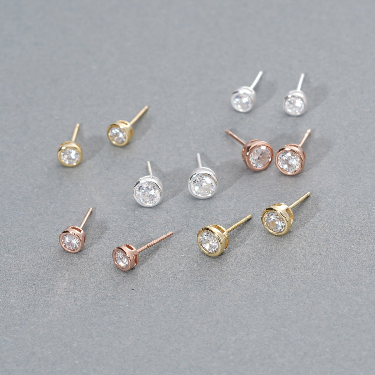 925 sterling silver earrings with sparkling zirconium