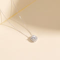 Geometric square zircon 999 pure silver necklace