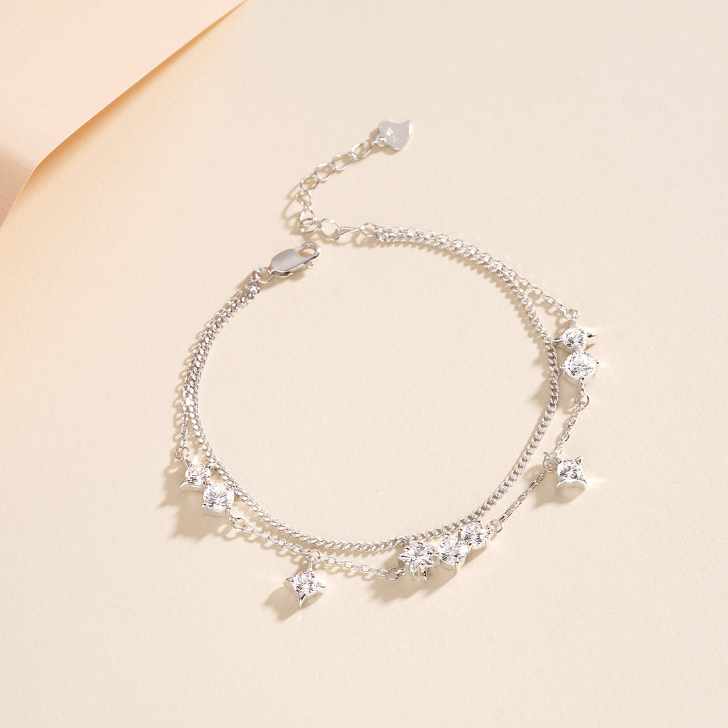 Star Zircon Double Layer Bracelet