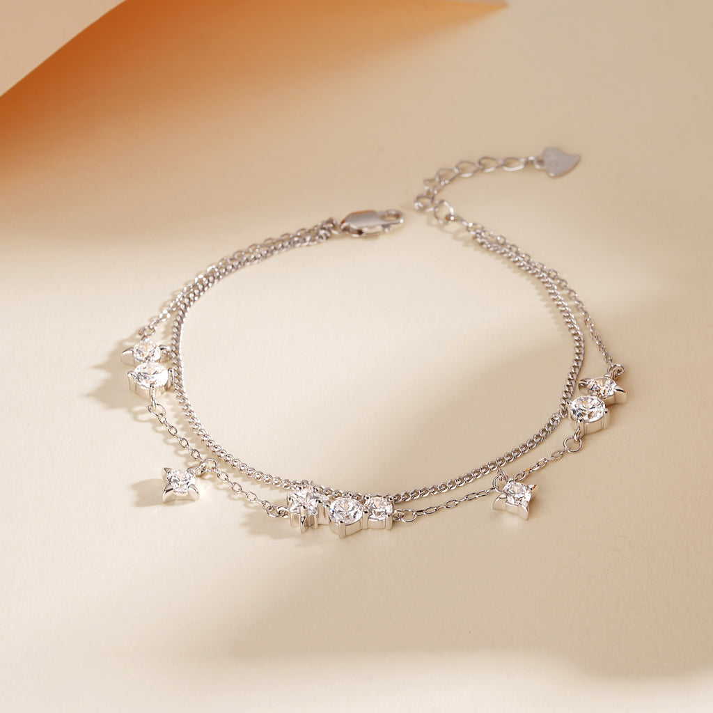 Star Zircon Double Layer Bracelet