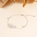 Square zircon 925 sterling silver star bracelet