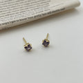 925 sterling silver colored zircon earrings - golden