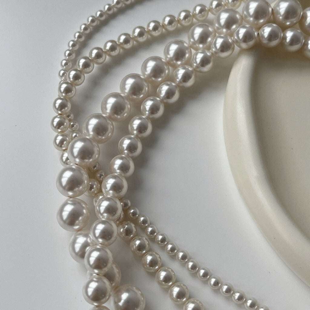 S925 pure silver artificial pearl necklace