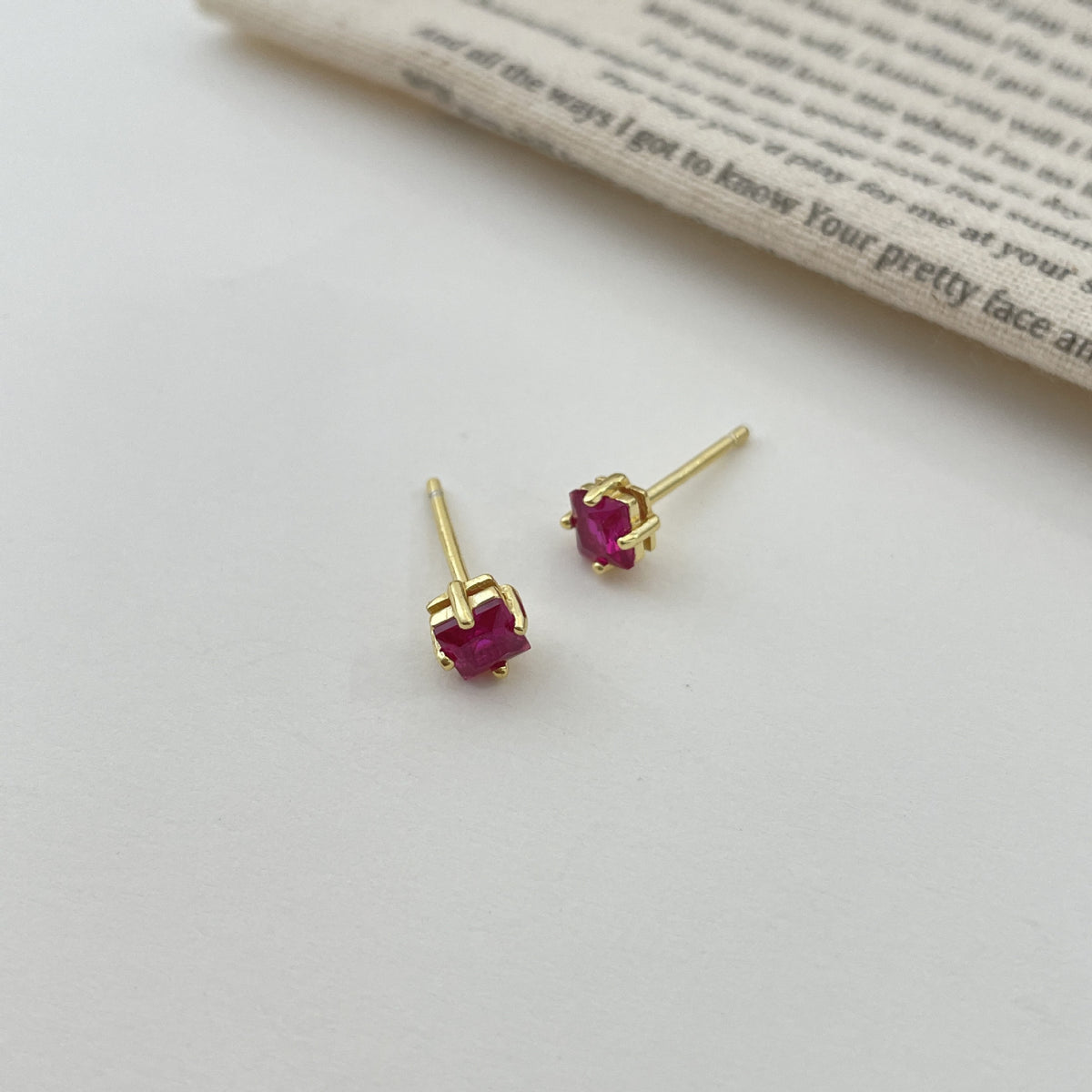 925 sterling silver colored zircon earrings - golden