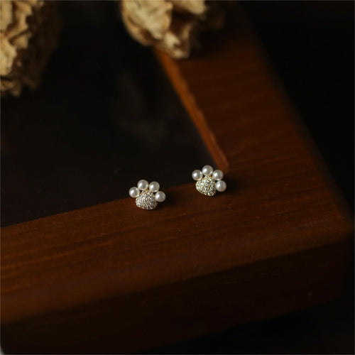 925 sterling silver cat claw earrings - golden