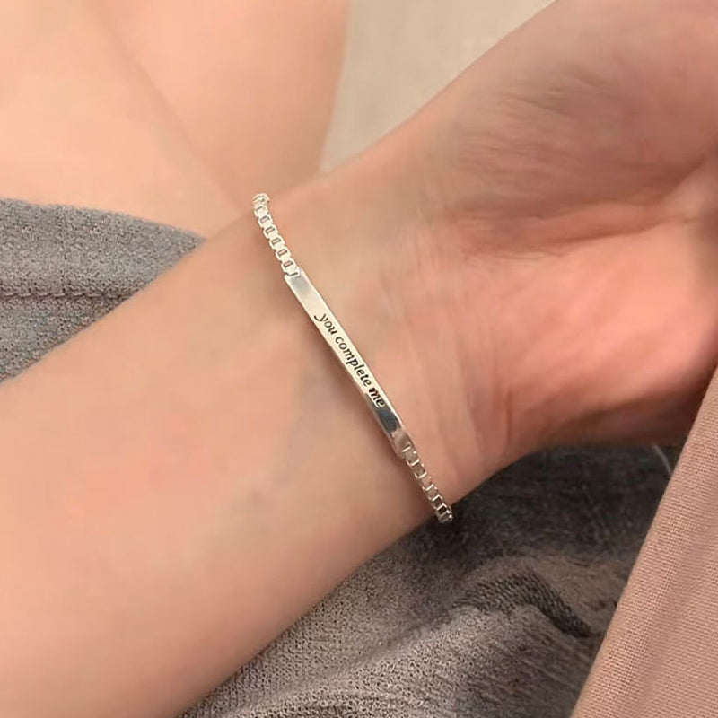 925 sterling silver letter bracelet - silvery