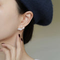 925 sterling silver earrings - silvery