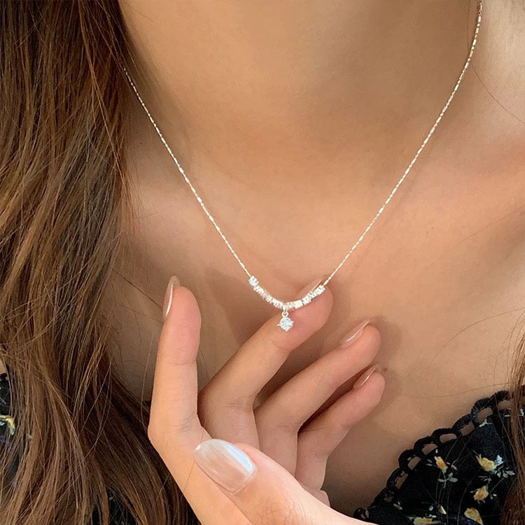 925 sterling silver necklace - silvery