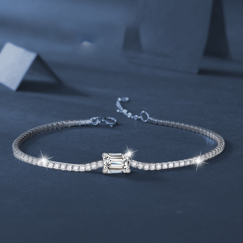 S925 Sterling Silver Moissanite "Aurora" Bracelet