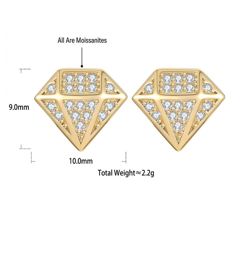 S925 Silver Diamond-Shaped Moissanite Earrings