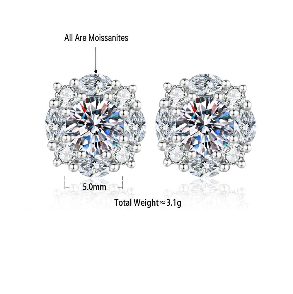 S925 Sterling Silver Moissanite Earrings
