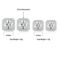 S925 Silver Square Moissanite Stud Earrings