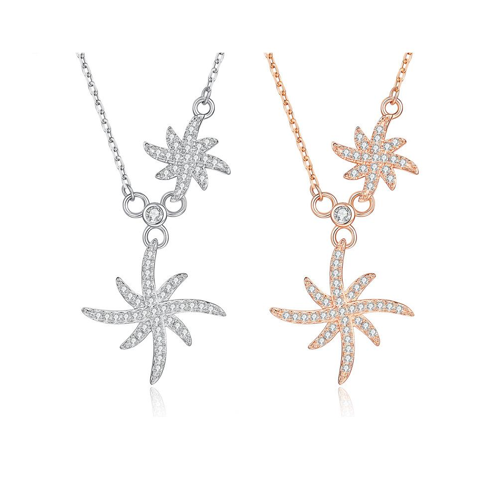 S925 Sterling Silver Hexagram Moissanite Pendant Necklace
