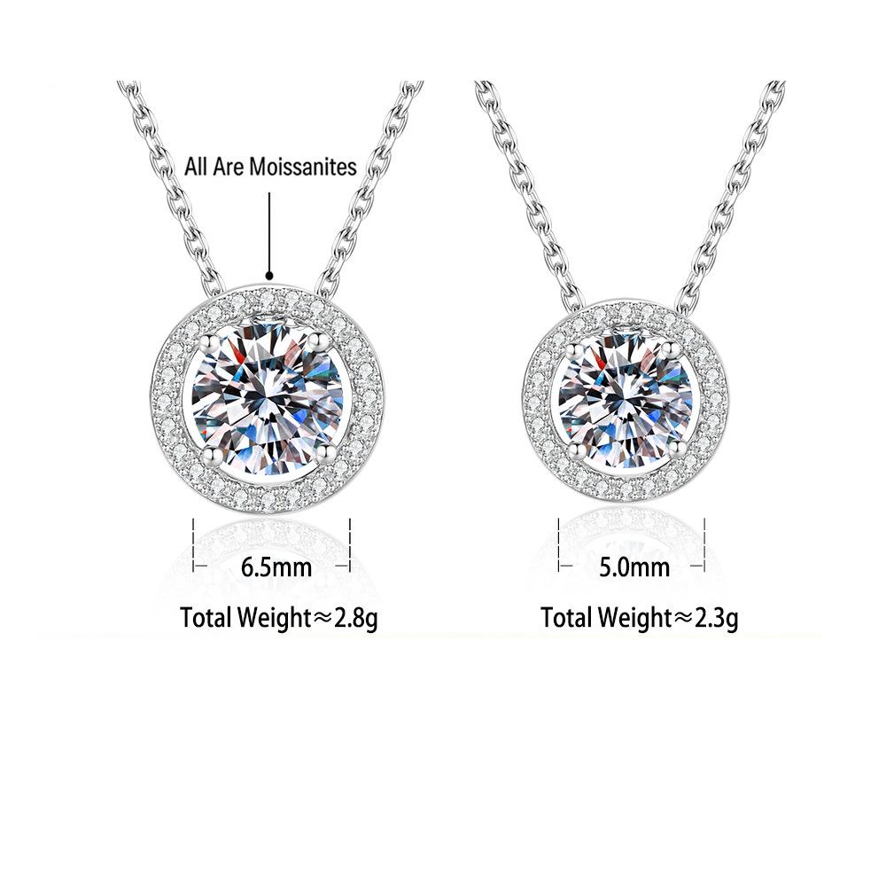 S925 Sterling Silver Bezel-Set Moissanite Necklace