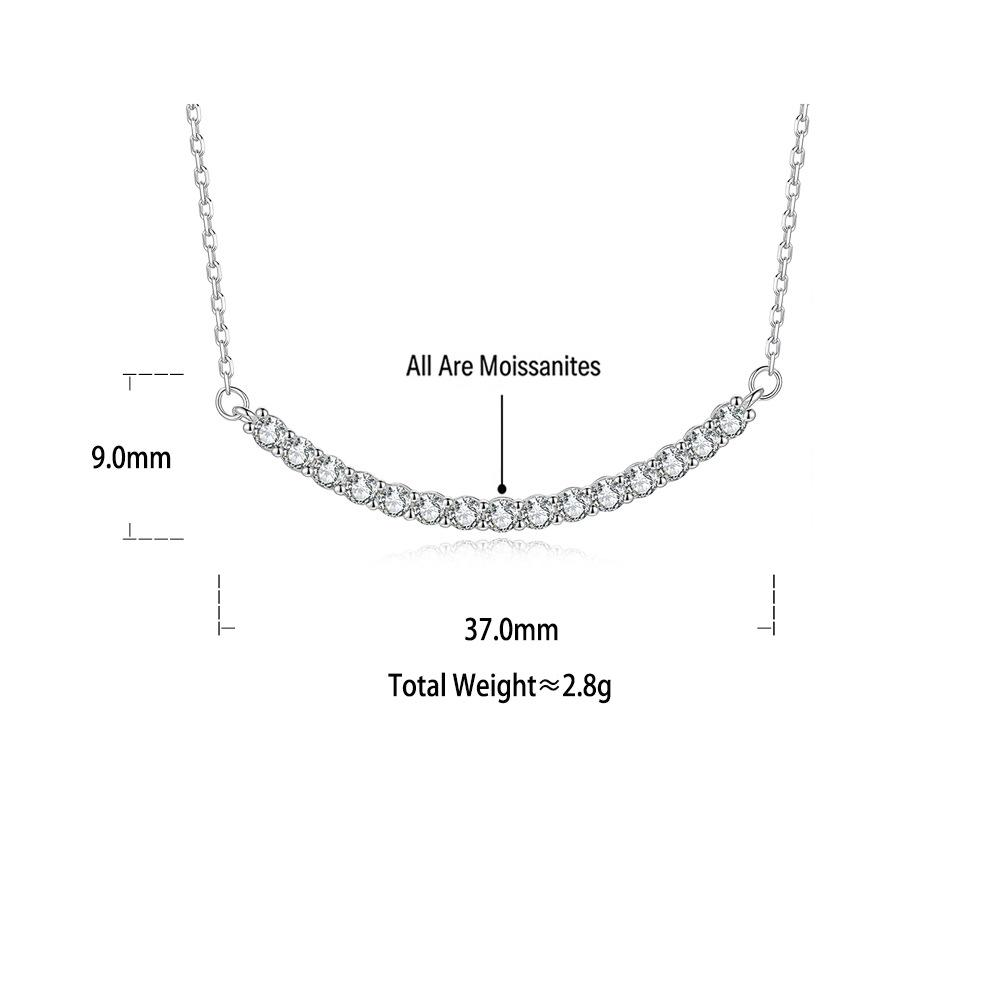 S925 Sterling Silver "Smile" Moissanite Necklace