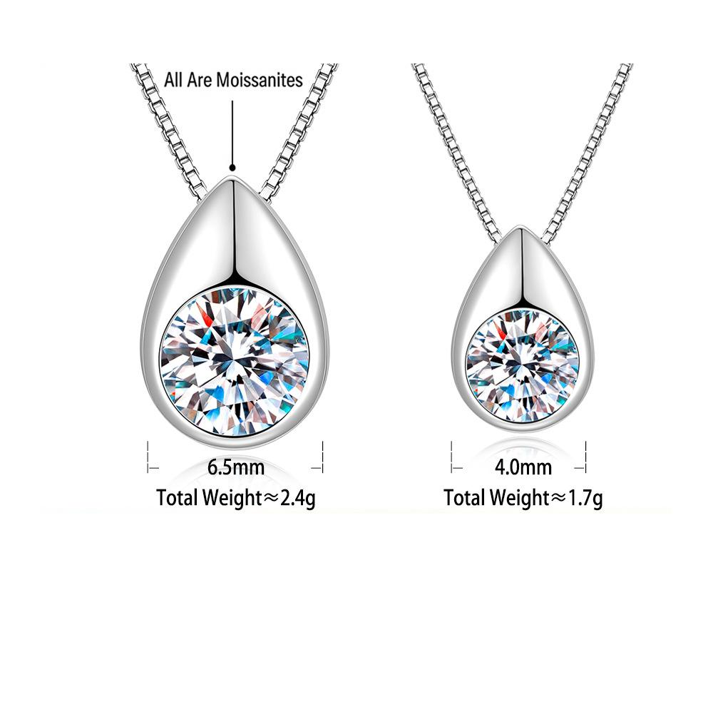 S925 Sterling Silver Oval Moissanite Pendant Necklace