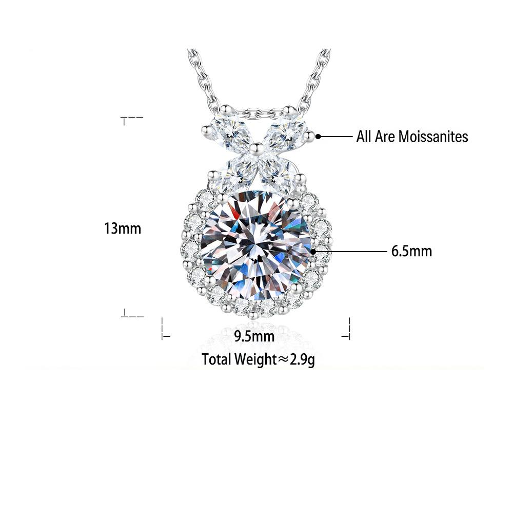S925 Silver Moissanite Pendant Necklace