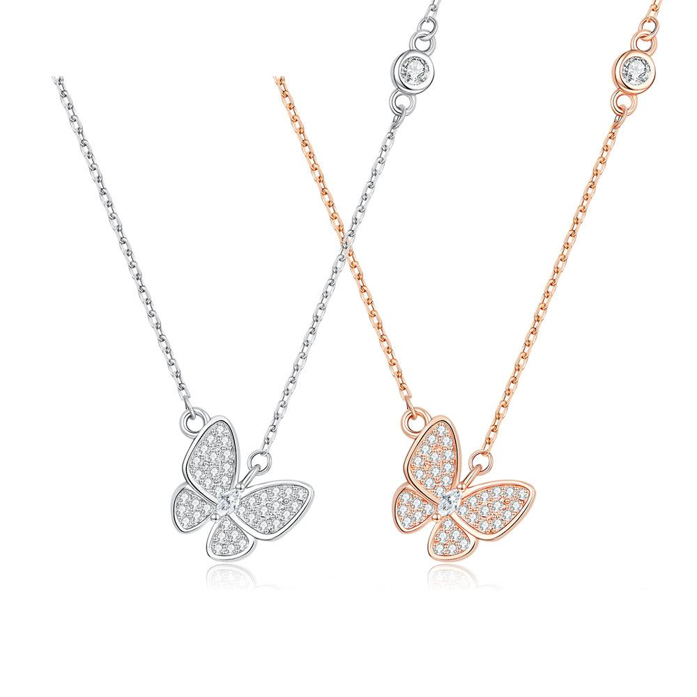 S925 Silver Butterfly Moissanite Necklace