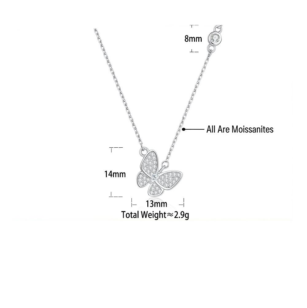 S925 Silver Butterfly Moissanite Necklace