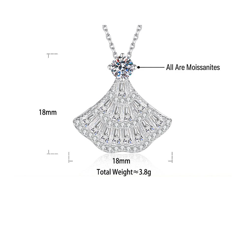 S925 Sterling Silver Moissanite "Princess's Skirt" Necklace