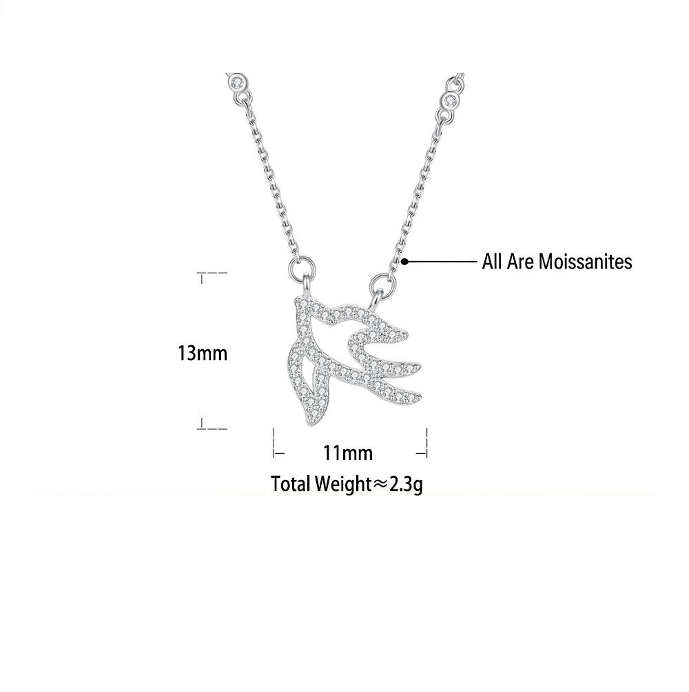 S925 Sterling Silver Flying Swallow Pendant Necklace