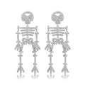 S925 Sterling Silver Halloween Novelty Bleeding Skull Earrings