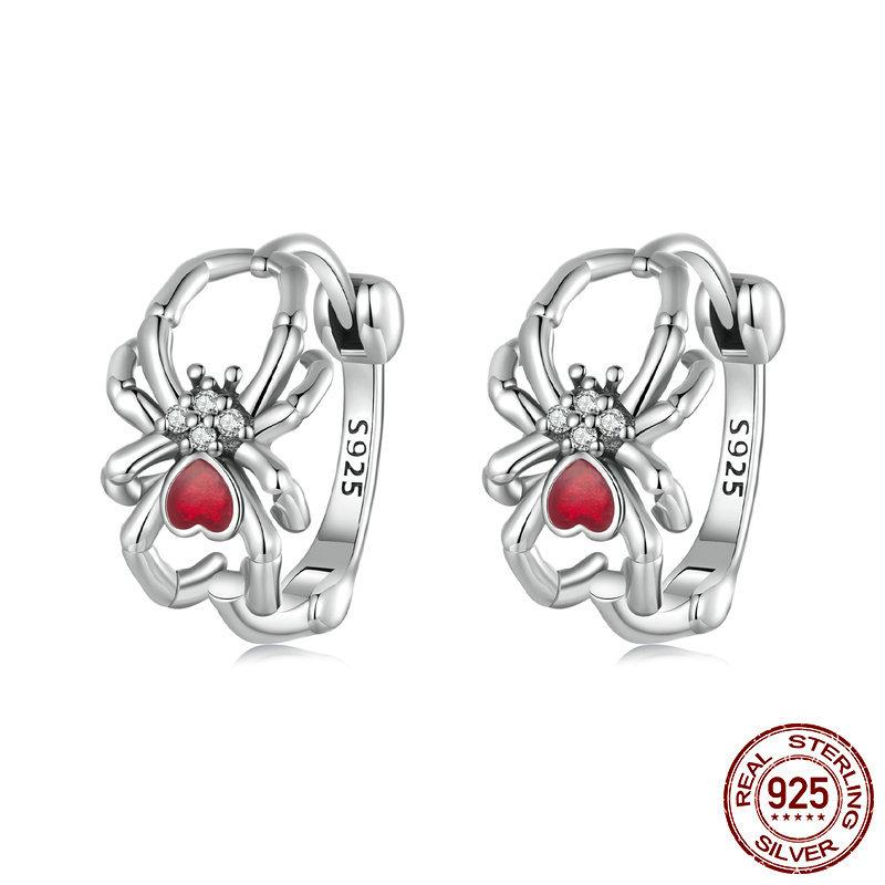 S925 Silver Halloween Spider Earrings