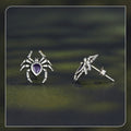 S925 Silver Halloween Spider Stud Earrings