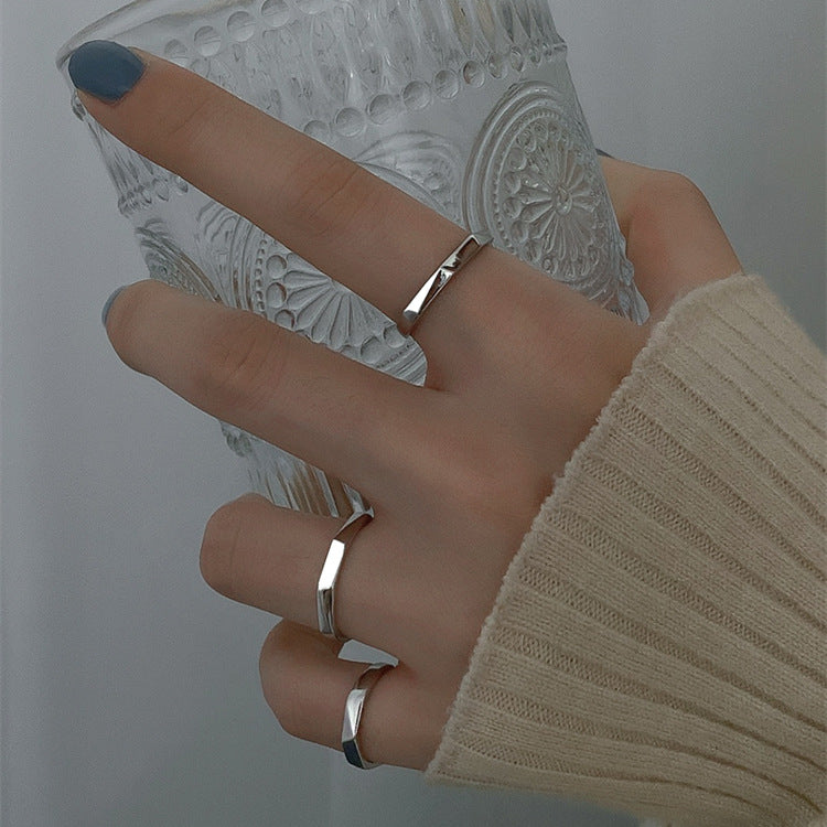 925 sterling silver open ring - silvery