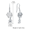 S925 Sterling Silver Gothic Spiderweb Pendant Necklace and Earrings