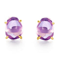 S925 Sterling Silver Gold-plated Irregular Natural Crystal Four-prong Earrings