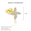 S925 Sterling Silver Flower Stud Earrings with Zirconia
