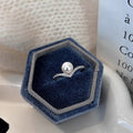 925 sterling silver pearl ring - silvery