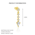 S925 Sterling Silver Tassel and Zircon Stud Earrings