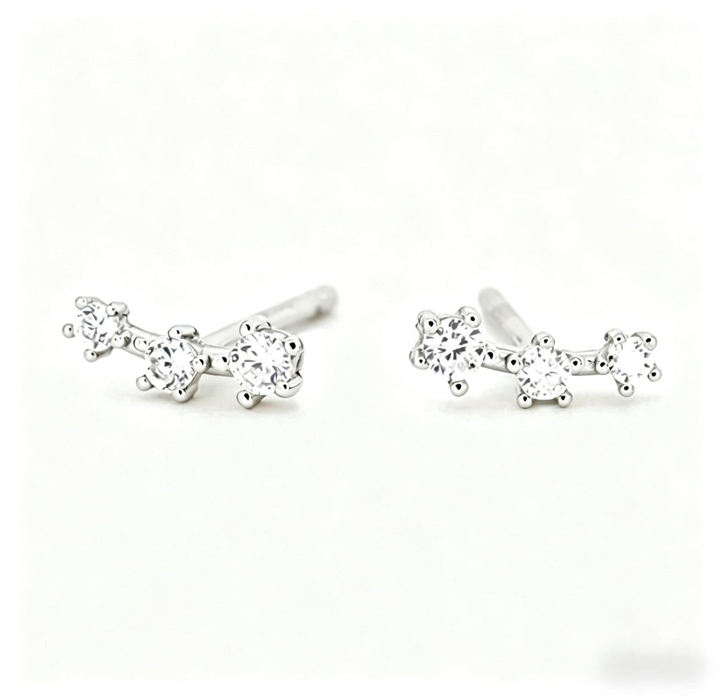 S925 Sterling Silver Zircon Stud Earrings