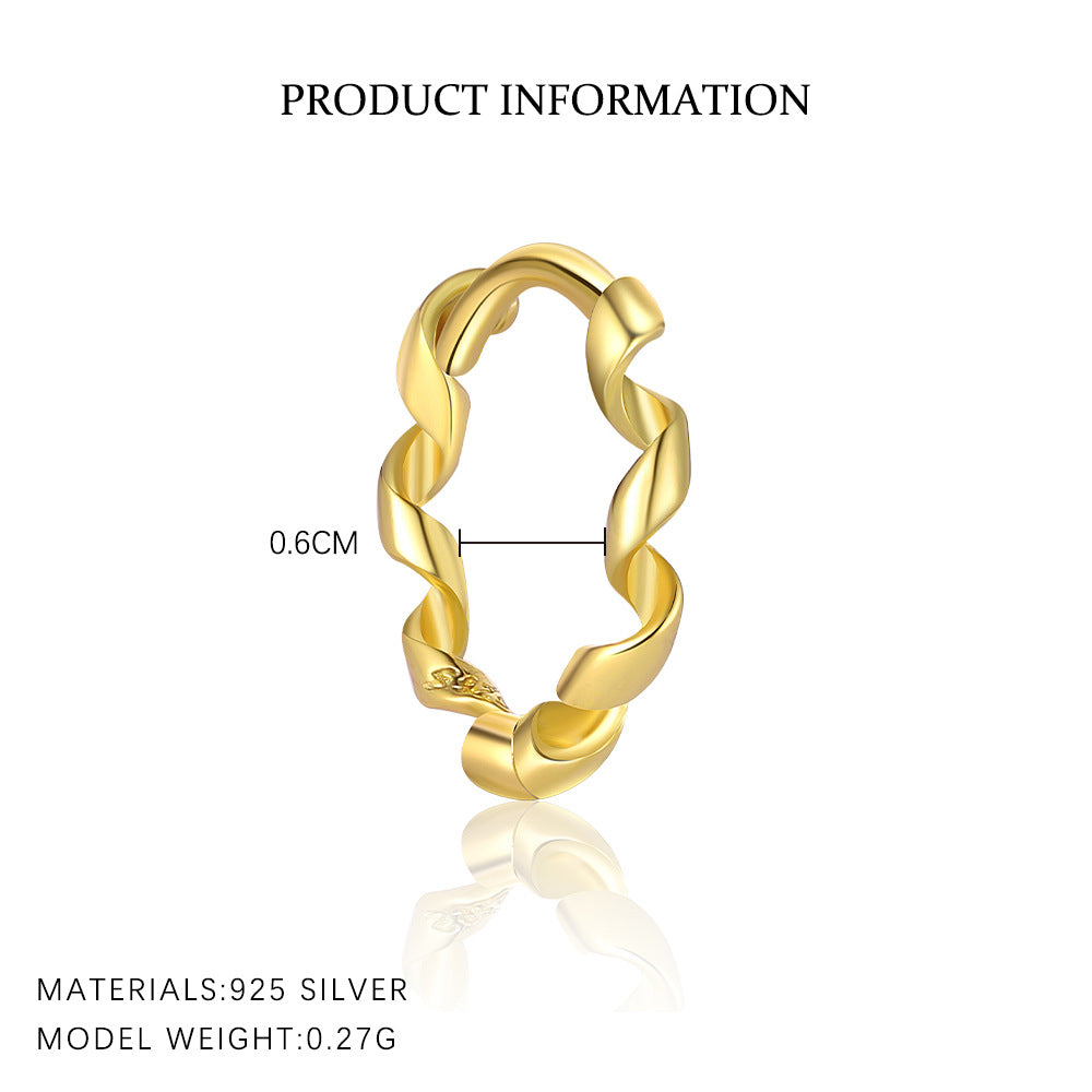 S925 Sterling Silver Round Hoop Earrings